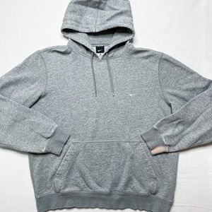 Nike Gray Embroidered Swoosh Hoodie/Sweatshirt Heathered Warm